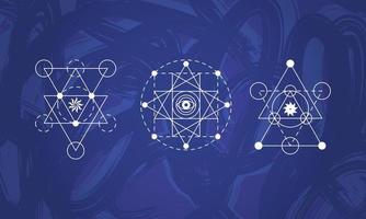 Abstract sacred geometry symbols set vector