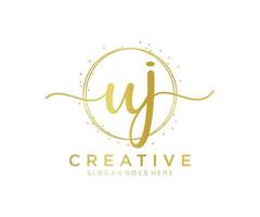 Initial UJ feminine logo. Usable for Nature, Salon, Spa, Cosmetic and Beauty Logos. Flat Vector Logo Design Template Element.