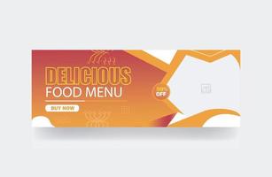 Restaurant banner food menu cover template vector