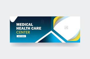 portada de banner de médico o plantilla de hospital de diseño de publicación de redes sociales de atención médica vector