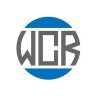 diseño de logotipo de letra wcr sobre fondo blanco. concepto de logotipo de círculo de iniciales creativas wcr. diseño de letra wcr. vector