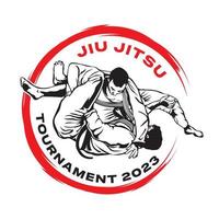 ilustración vectorial de arte marcial jiu-jitsu, perfecta para el diseño de camisetas y el diseño del logotipo del club de entrenamiento de artes marciales vector