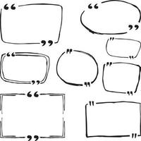 Hand drawn speech bubbles, callout shape set vector