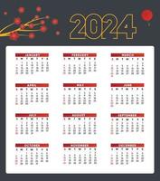 template calender 2024 vector