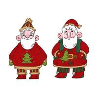 Doodle style cute Santa Claus character vector