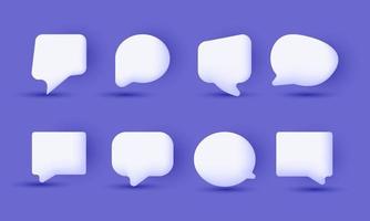 illustration icon abstract 3d realistic set speech bubble isolated on background vector