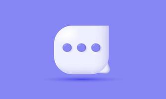 illustration icon abstract 3d realistic chat online message isolated on background vector