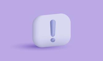 illustration icon abstract 3d realistic alert notification isolated on background vector