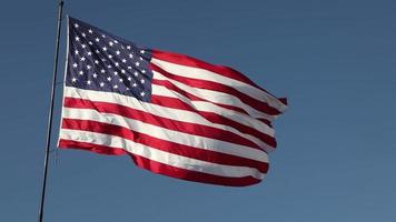 Full HD Right Facing American Flag Slow Motion Waving In Wind video