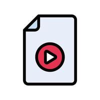 ilustración de vector de archivo de video en un fondo. símbolos de calidad premium. iconos vectoriales para concepto y diseño gráfico.