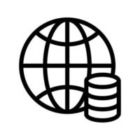 ilustración de vector de base de datos global en un fondo. símbolos de calidad premium. iconos vectoriales para concepto y diseño gráfico.