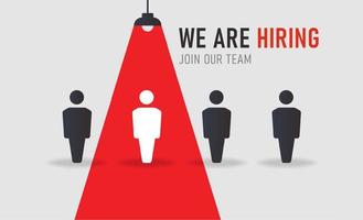 Hiring and recruitment concept, Business recruiting with eyecatching style, Join our team announcement vector