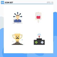 Modern Set of 4 Flat Icons Pictograph of conversion cup structure test father Editable Vector Design Elements