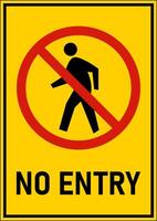 No Entry Sign On White Background vector