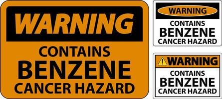 Warning Contains Benzene Sign On White Background vector