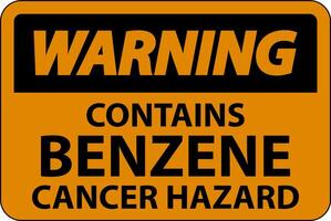 Warning Contains Benzene Sign On White Background vector