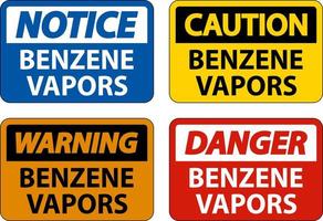 Caution Benzene Vapors Sign On White Background vector