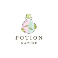 Potion of nature leaf logo icon design template vector