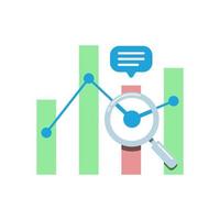 análisis de big data para la ilustración del concepto de rendimiento de la estrategia empresarial diseño plano vector eps10. elemento gráfico moderno para página de destino, interfaz de usuario de estado vacío, infografía, icono