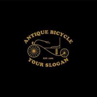 diseño de logotipo de vector de bicicleta antigua