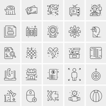 25 iconos de negocios universales vector ilustración de icono creativo para usar en proyectos relacionados con la web y dispositivos móviles