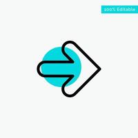 Arrow Forward Arrows Right turquoise highlight circle point Vector icon