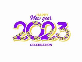 Happy new year 2023 logotype vector