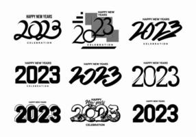 logotipo de feliz año nuevo 2023 vector