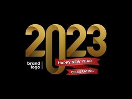 Happy new year 2023 logotype vector