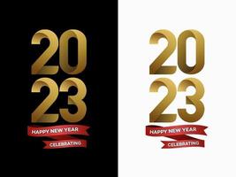 Happy new year 2023 logotype vector