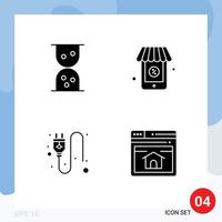 Group of Modern Solid Glyphs Set for sand clock webpage supermarket socket Layer Editable Vector Design Elements