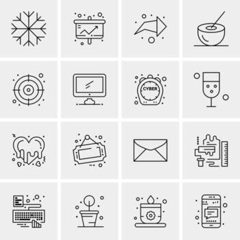 16 iconos de negocios universales vector ilustración de icono creativo para usar en proyectos relacionados con la web y dispositivos móviles