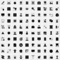 Set of 100 Universal Solid Icons vector