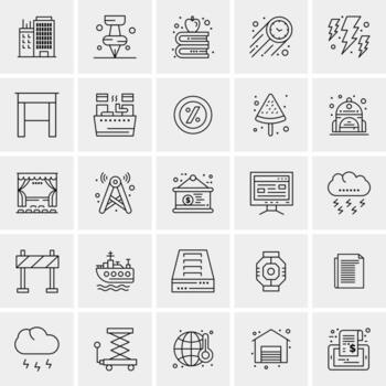 25 iconos de negocios universales vector ilustración de icono creativo para usar en proyectos relacionados con la web y dispositivos móviles