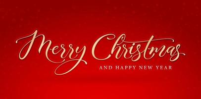 merry christmas and happy new year letter script font. Christmas banner with red background, applicable for greeting cards, invitation, sign and banners. vector