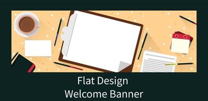 School Website Banner in flat design style vector