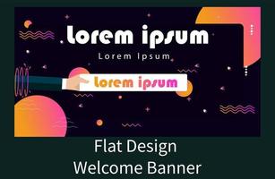 Galaxy website Banner in flat design style vector