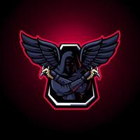 logotipo de esport ninja oscuro vector