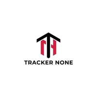 Abstract initial letter TN or NT logo in black-red color isolated in white background applied for construction consulting logo also suitable for the brands or companies have initial name NT or TN. vector