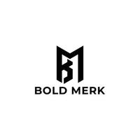 Abstract initial letter BM or MB logo in black color isolated in white background applied for adventure brand logo also suitable for the brands or companies have initial name MB or BM. vector