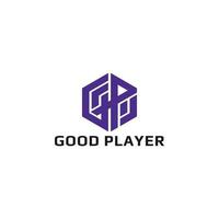 Abstract initial letter GP or PG logo in purple color isolated in white background applied for golf project logo also suitable for the brands or companies have initial name PG or GP. vector