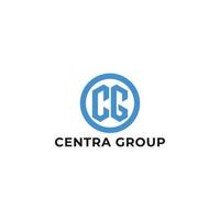 Abstract initial letter CG or GC logo in blue color isolated in white background applied for law firm logo also suitable for the brands or companies have initial name GC or CG. vector