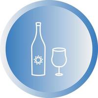 copa única y icono de glifo de vector de vino