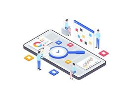 Research and Development Isometric Illustration. Suitable for Mobile App, Website, Banner, Diagrams, Infographics, and Other Graphic Assets. vector