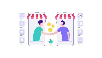 E-Commerce Reseller Agreement Online Shopping Vector Illustration