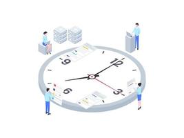 Business Time Management Isometric Illustration. Suitable for Mobile App, Website, Banner, Diagrams, Infographics, and Other Graphic Assets. vector