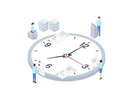 Business Time Management Isometric Illustration. Suitable for Mobile App, Website, Banner, Diagrams, Infographics, and Other Graphic Assets. vector