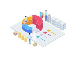 ilustración isométrica analítica de negocios. adecuado para aplicaciones móviles, sitios web, pancartas, diagramas, infografías y otros activos gráficos. vector