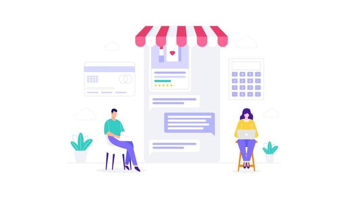 E-Commerce Customer Service Flat Vector Illustration