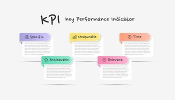 Infographic kpi key performance indicator. Colorful modern timeline infographic template. vector